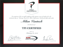 Milan Vantuch - certifikát fittera